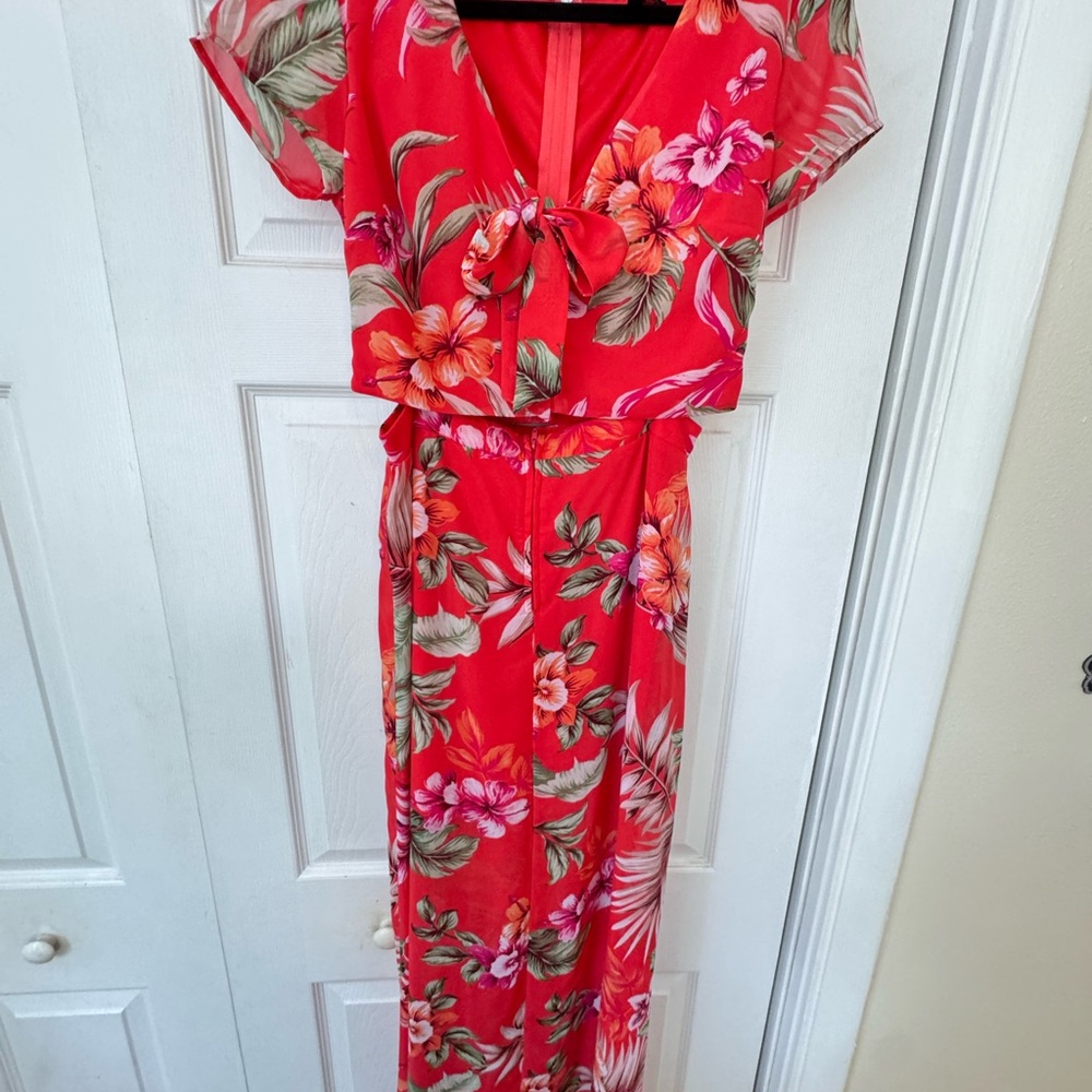Jack Kristopher Red Floral Two Piece Dress